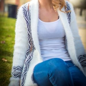NEW gorgeous Aztec Cardigan with soft hairy detail